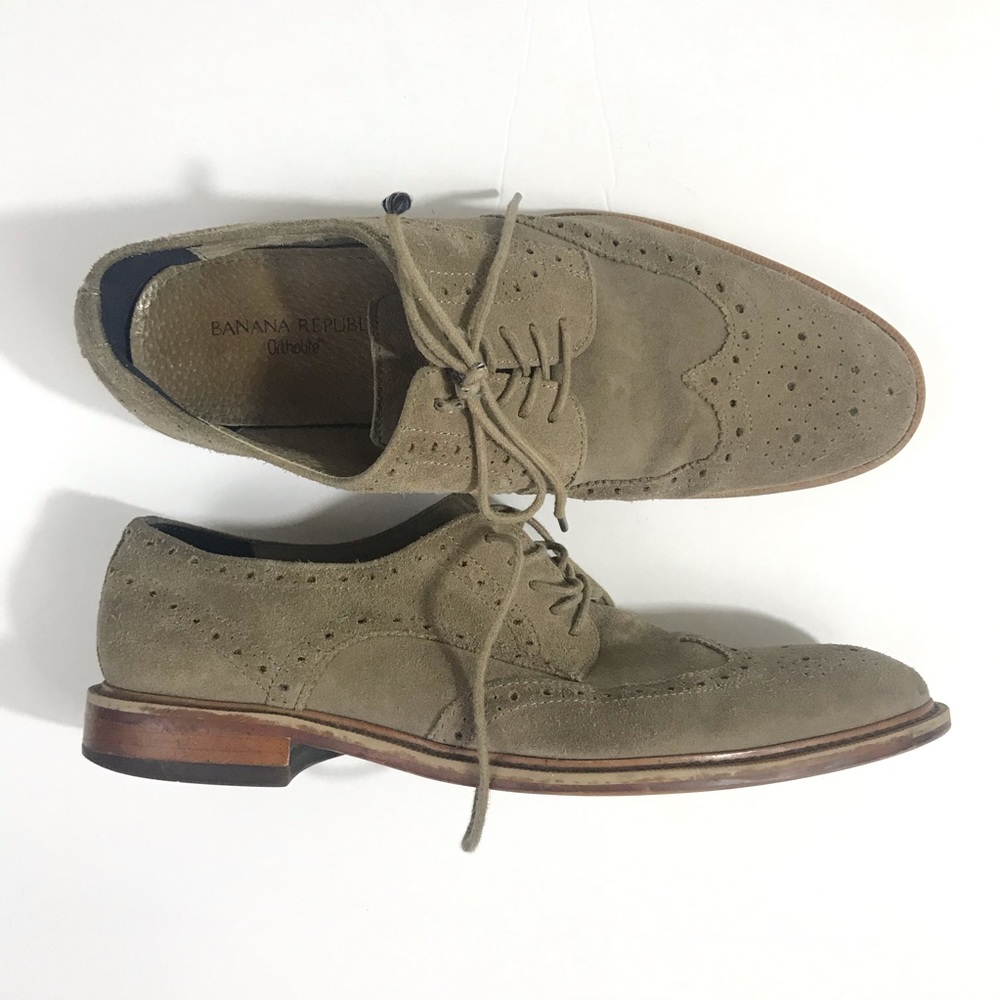Banana Republic Suede Wingtip Shoes Men’s Sz 8.5